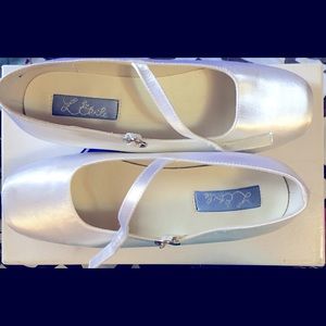 White Satin First Communion Shoes